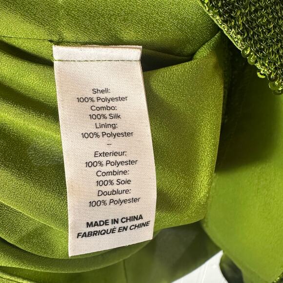 Cinq a Sept Skylar Dress Lime Green Sequins - Picture 8 of 9